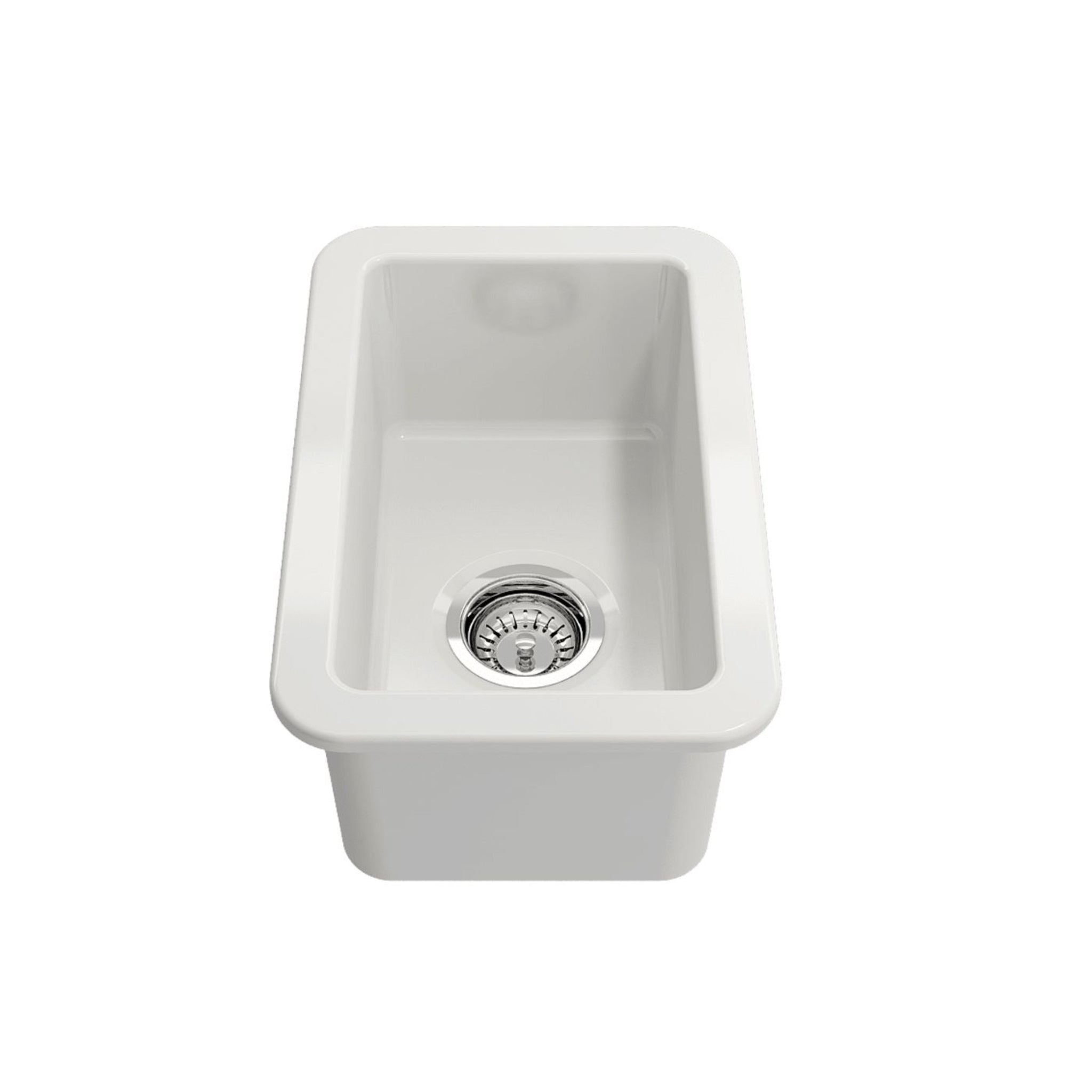 TURNER HASTINGS CUISINE INSET AND UNDERMOUNT FINE FIRECLAY SINK GLOSS WHITE 300MM