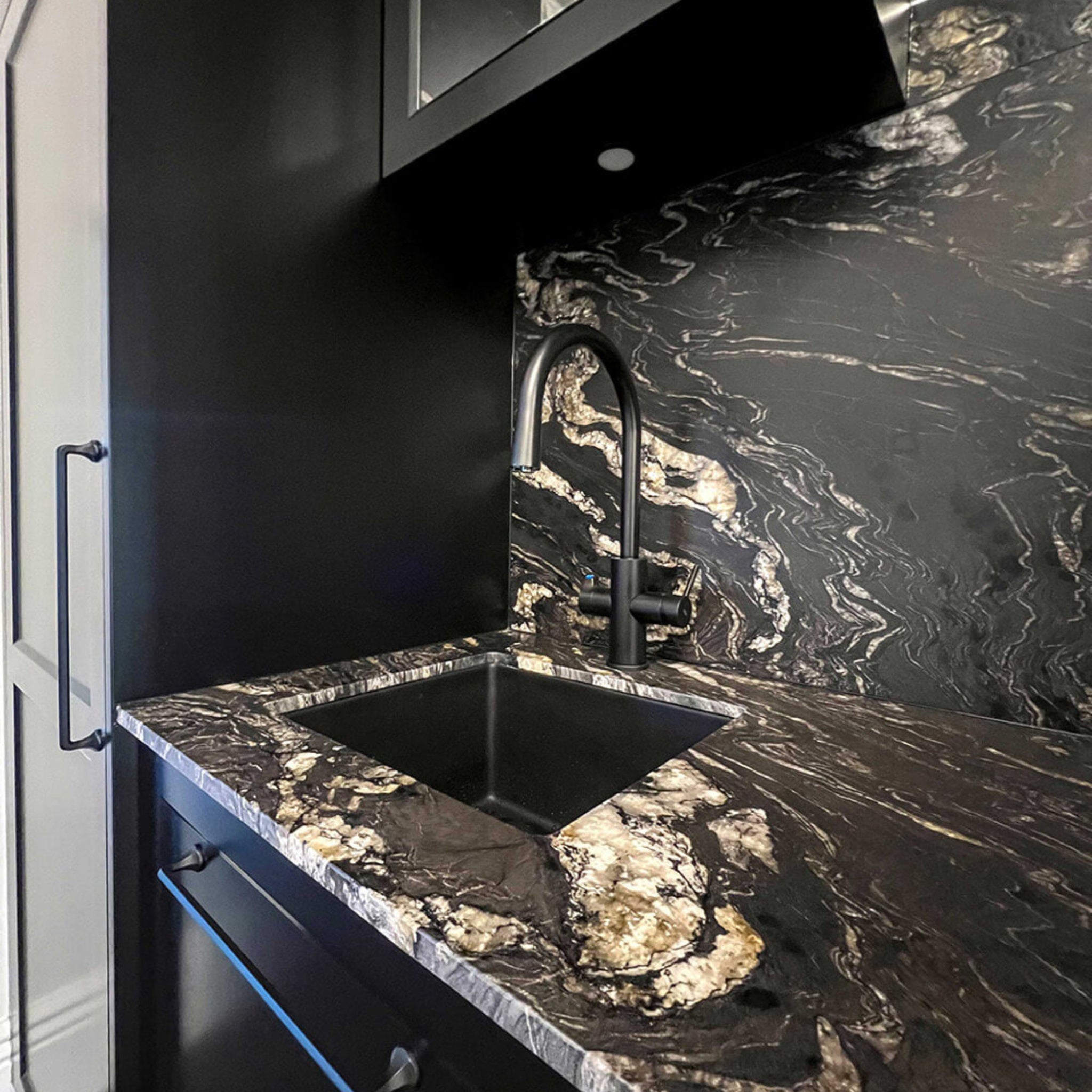 TURNER HASTINGS CUISINE INSET AND UNDERMOUNT FINE FIRECLAY SINK MATTE BLACK 460MM