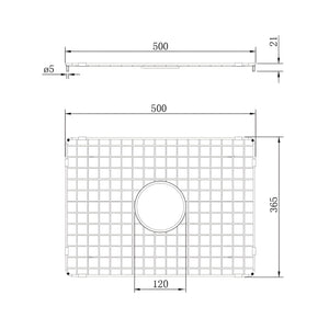 TURNER HASTINGS CUISINE STEEL GRID 500MM BRUSHED BRASS