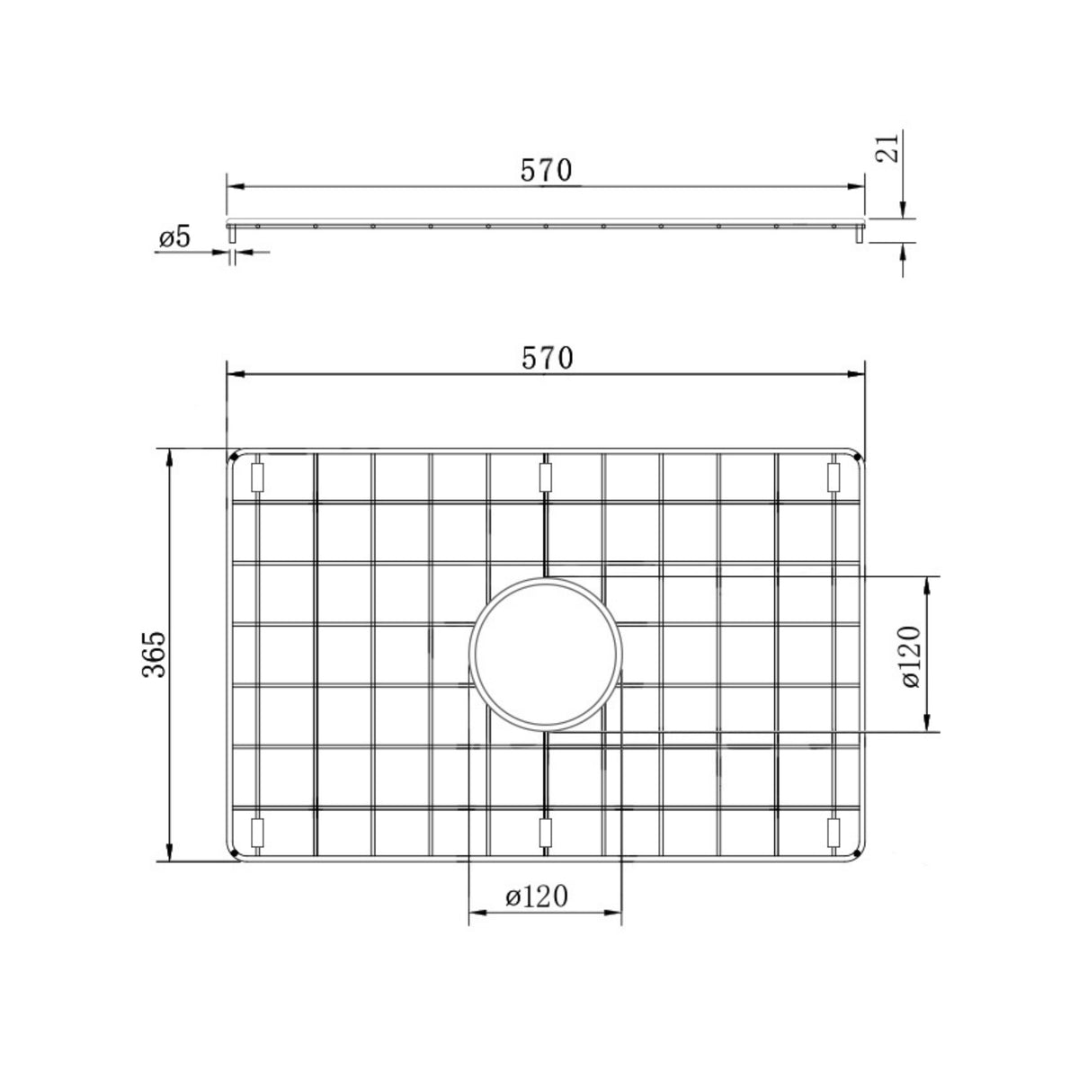 TURNER HASTINGS CUISINE PROTECTIVE SINK GRID 570MM BRUSHED BRASS