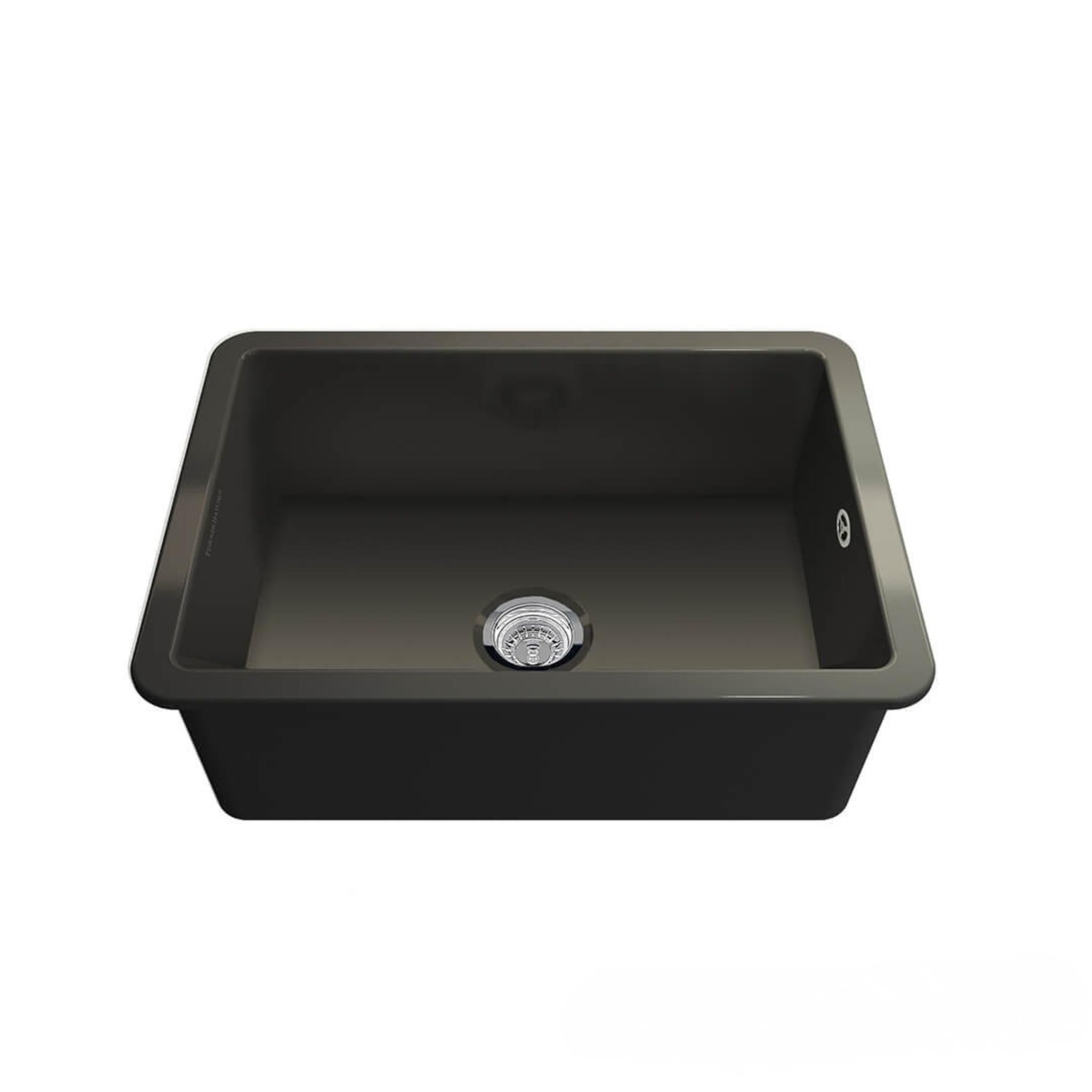 TURNER HASTINGS CUISINE INSET AND UNDERMOUNT FINE FIRECLAY SINK MATTE BLACK 680MM