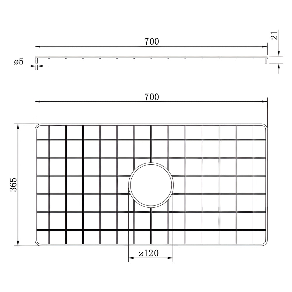 TURNER HASTINGS CUISINE PROTECTIVE STEEL GRID 700MM BRUSHED BRASS