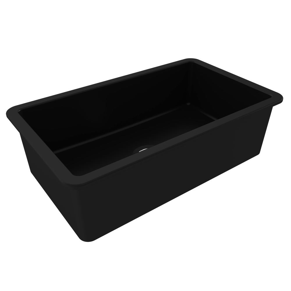 TURNER HASTINGS CUISINE INSET AND UNDERMOUNT FINE FIRECLAY SINK MATTE BLACK 810MM