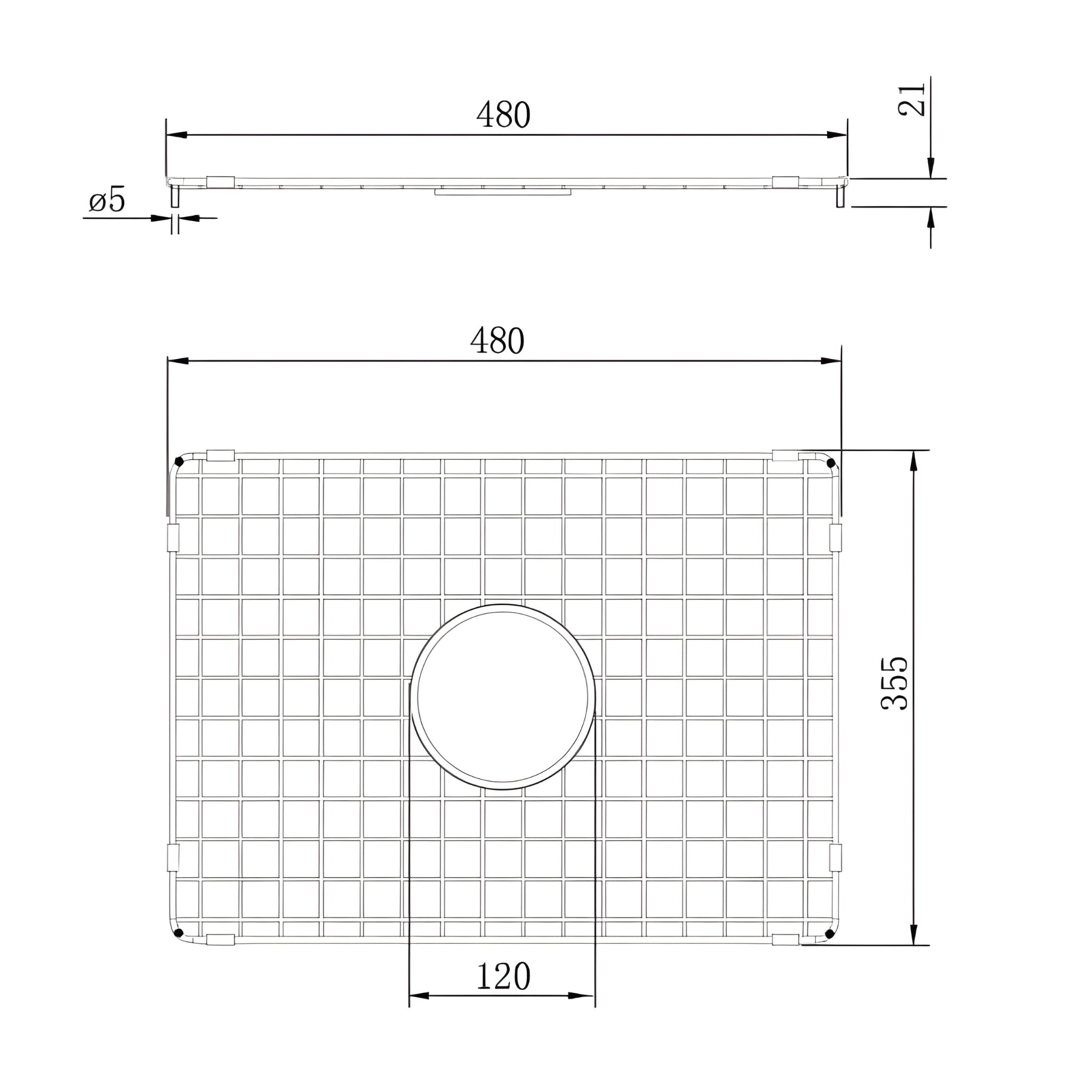 TURNER HASTINGS CUISINE KITCHEN SINK GRID 480MM STAINLESS STEEL