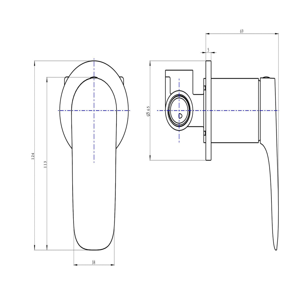 LINSOL CURVA WALL MIXER 124MM BRUSHED BRASS - Lifestyle
