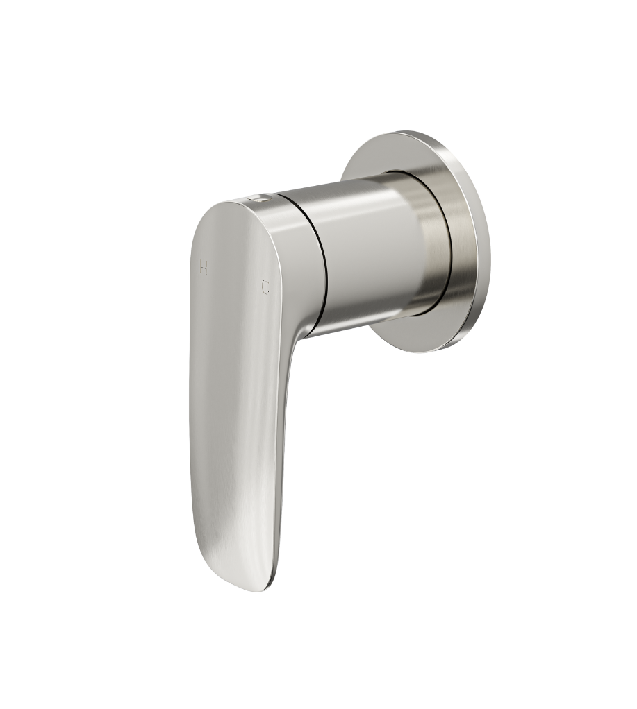 LINSOL CURVA WALL MIXER 124MM BRUSHED NICKEL