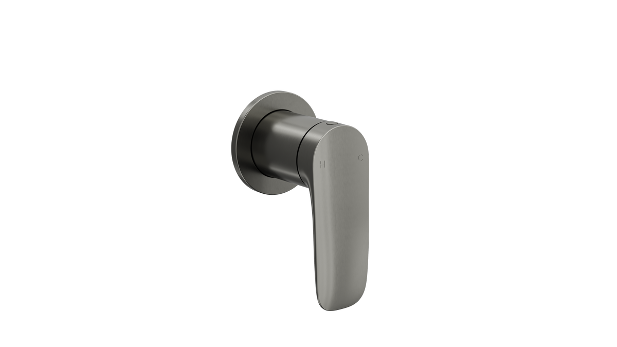 LINSOL CURVA WALL MIXER 124MM GUN METAL - Alternate View