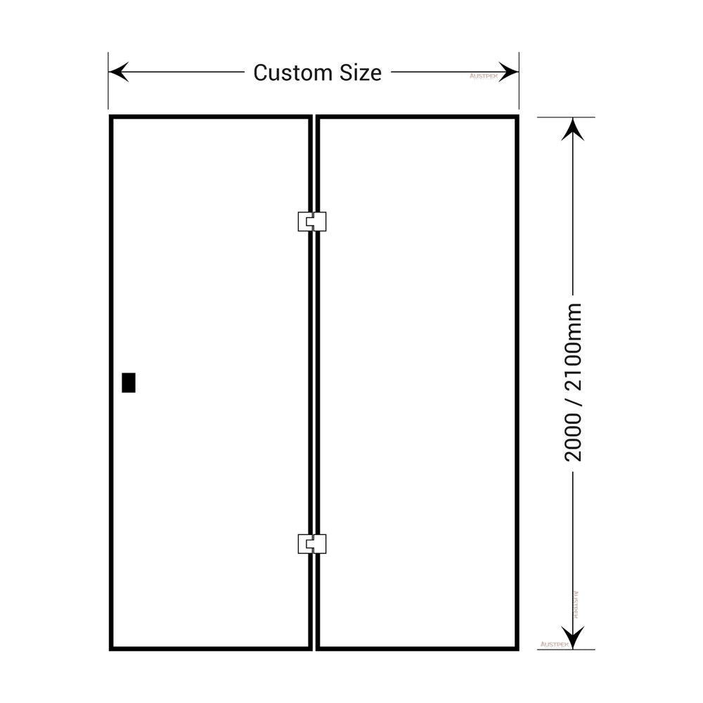 BELLA VISTA VALENTINA FRAMELESS PIVOT FRONT ONLY SHOWER SCREEN BLACK