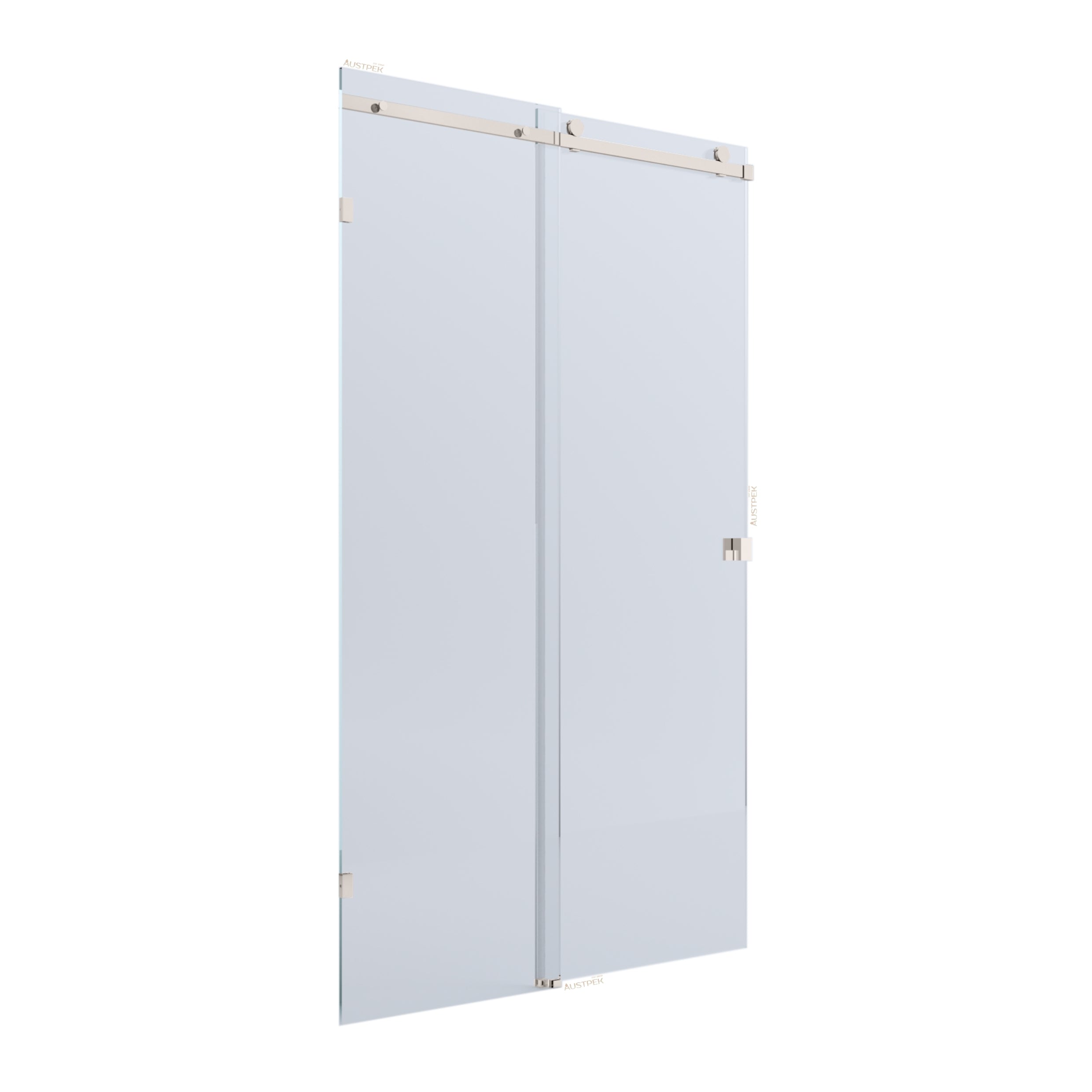 BELLA VISTA VICTORIA FRAMELESS SLIDING FRONT ONLY SHOWER SCREEN BRUSHED NICKEL
