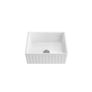TURNER HASTINGS COVE FIRECLAY BUTLER SINK WITH OVERFLOW GLOSS WHITE 610MM