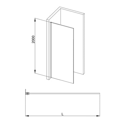 COVEY FRAMELESS WALK IN SINGLE PANEL WITH WALL CHANNEL BRUSHED GOLD