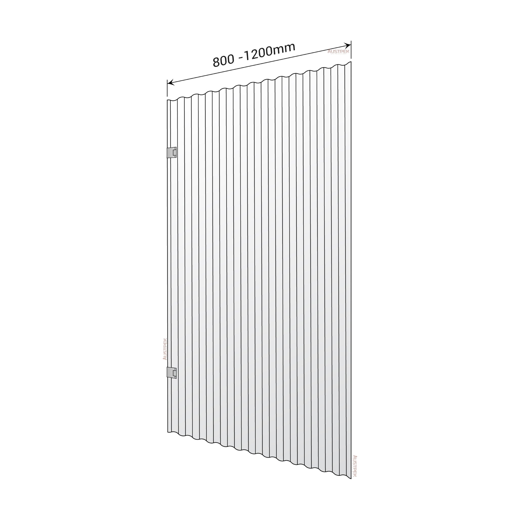 COVEY FRAMELESS WALK IN SINGLE PANEL NARROW LINE FLUTED GLASS SHOWER SCREEN LIGHT GOLD