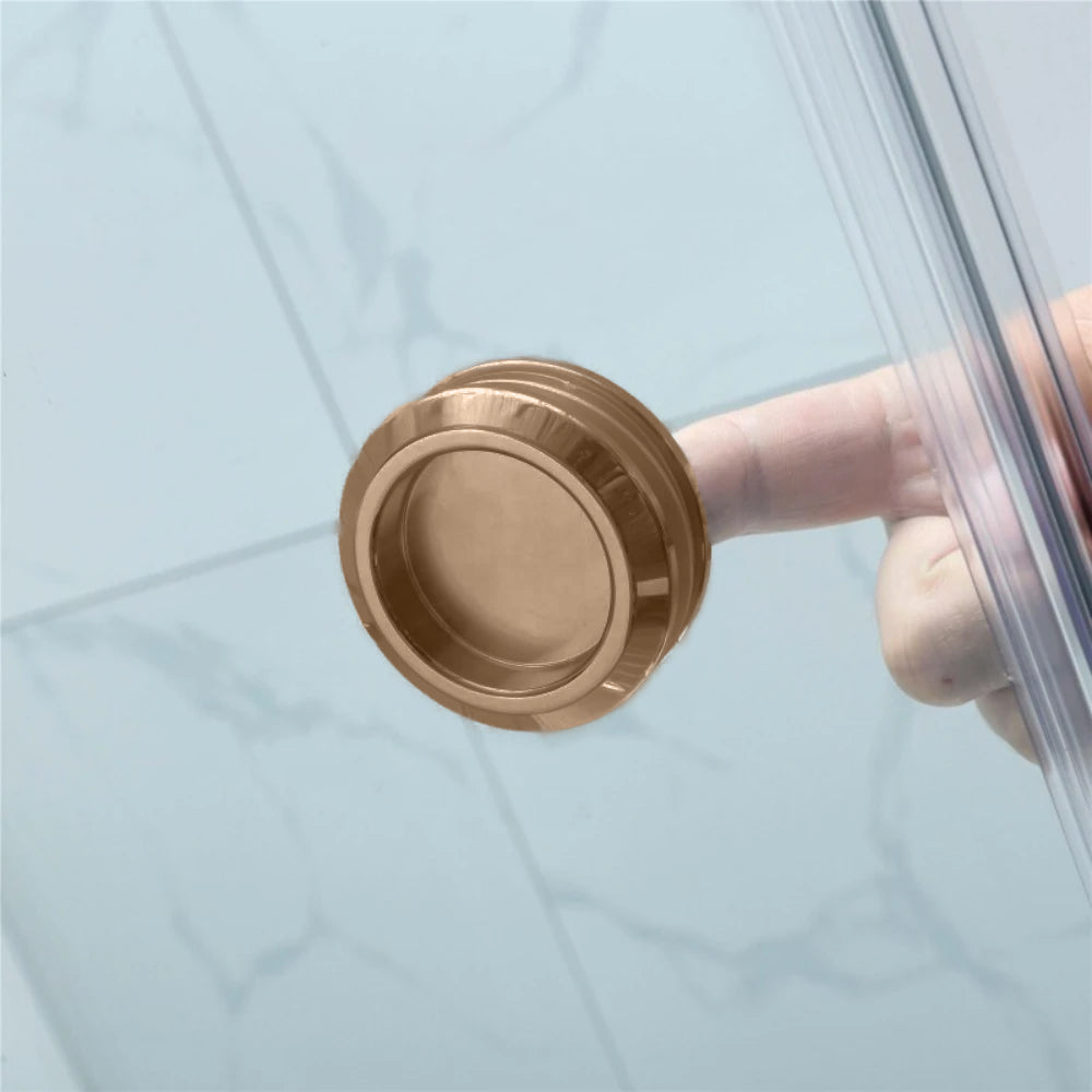 COVEY WALL TO WALL FRAMELESS SINGLE SLIDING DOOR SHOWER SCREEN BRUSHED BRONZE