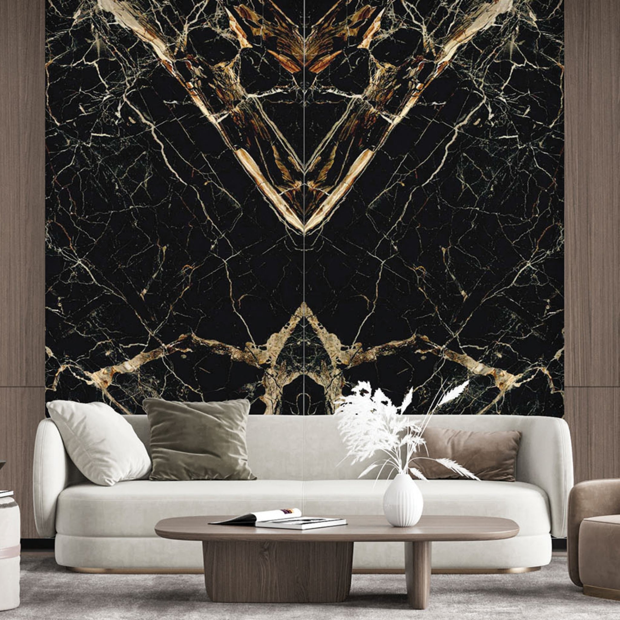 EVERSTONE MEGASLIM CARAVAGGIO GOLD 3200X1600MM RECTANGULAR THIN SLAB (PER PACK)