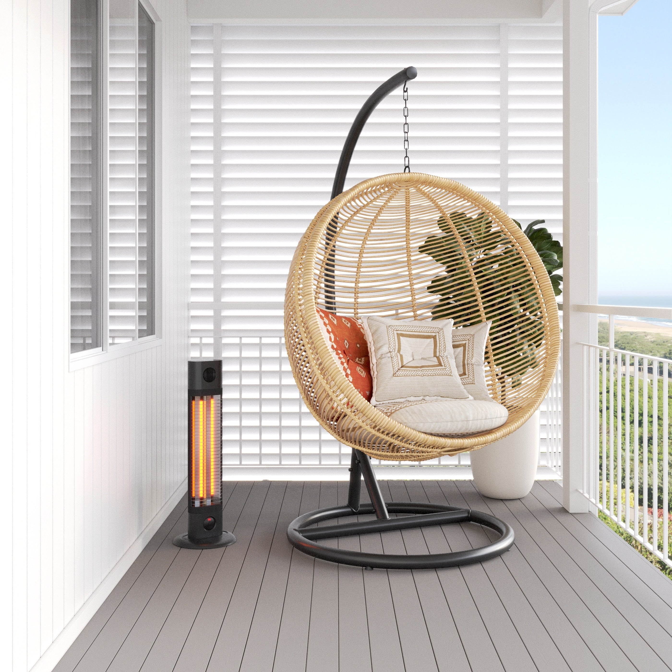 THERMOGROUP CEDAR 1800W MID-WAVE OUTDOOR HEATER BLACK 840MM