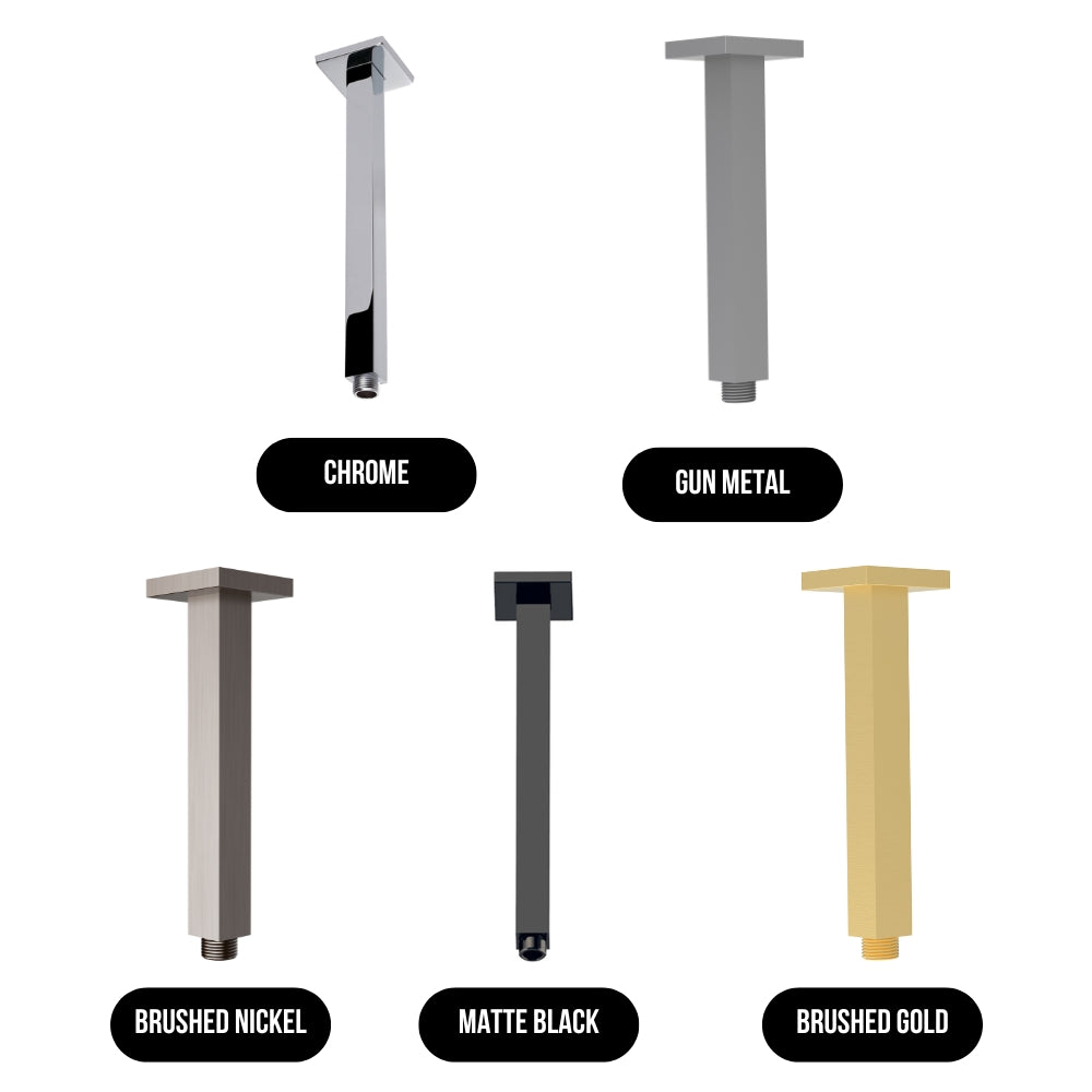 IKON VERTICAL SHOWER ARM 310MM GUN METAL