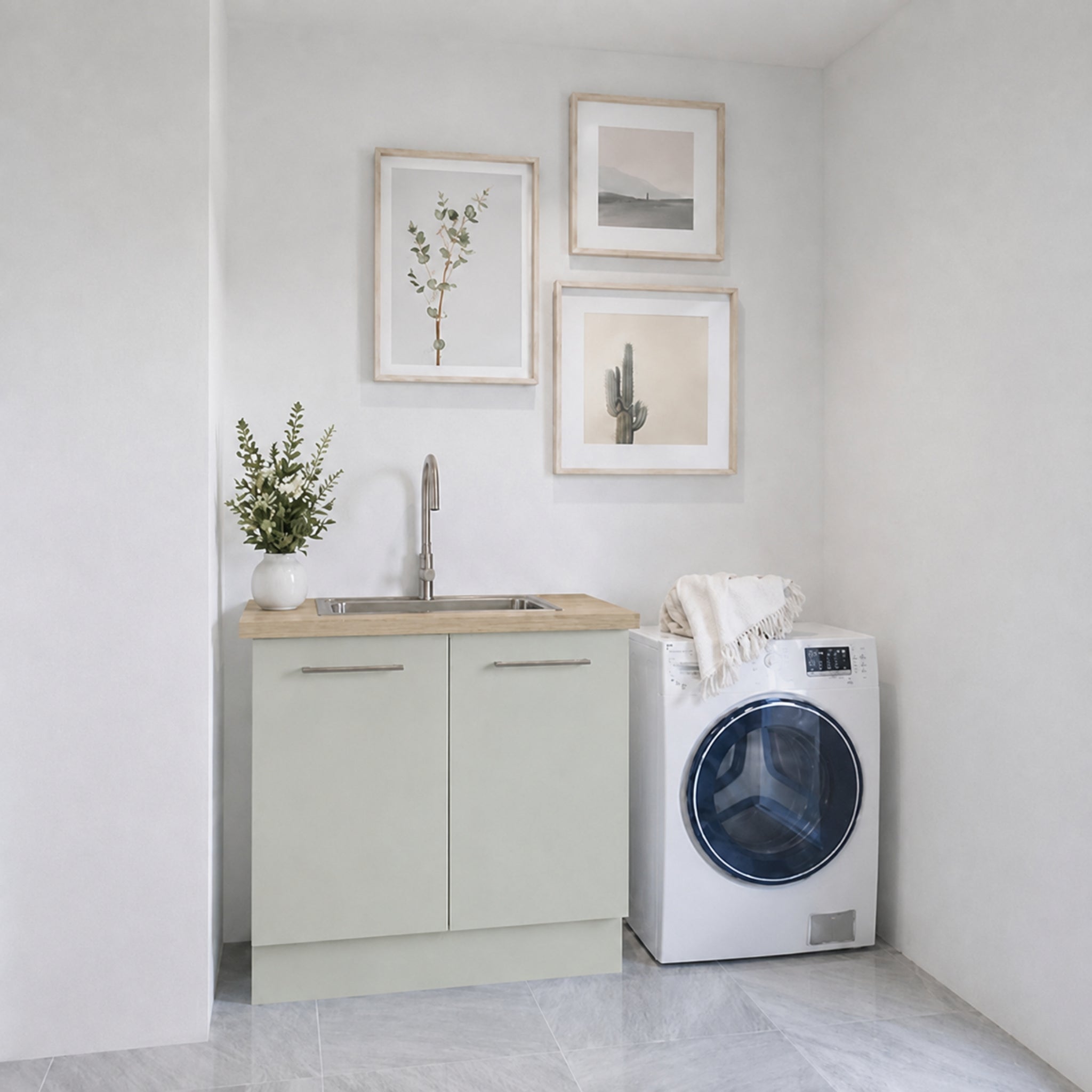 TIMBERLINE LAMINEX CLASSIC OAK NATURAL SINGLE BOWL LAUNDRY LAMINATE BENCHTOP