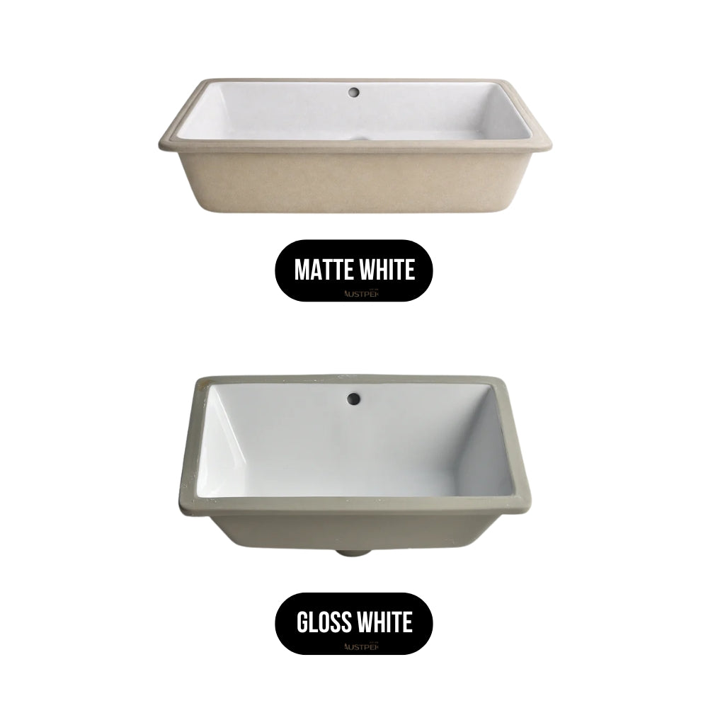 CLAYA RECTANGULAR UNDER COUNTER BASIN GLOSS WHITE 530MM