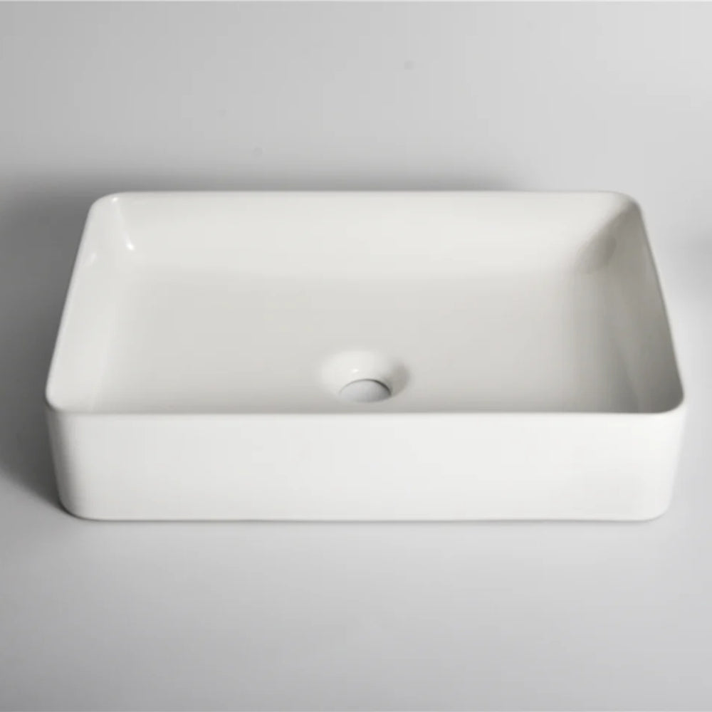 CLAYA RECTANGULAR ABOVE COUNTER BASIN GLOSS WHITE 500MM