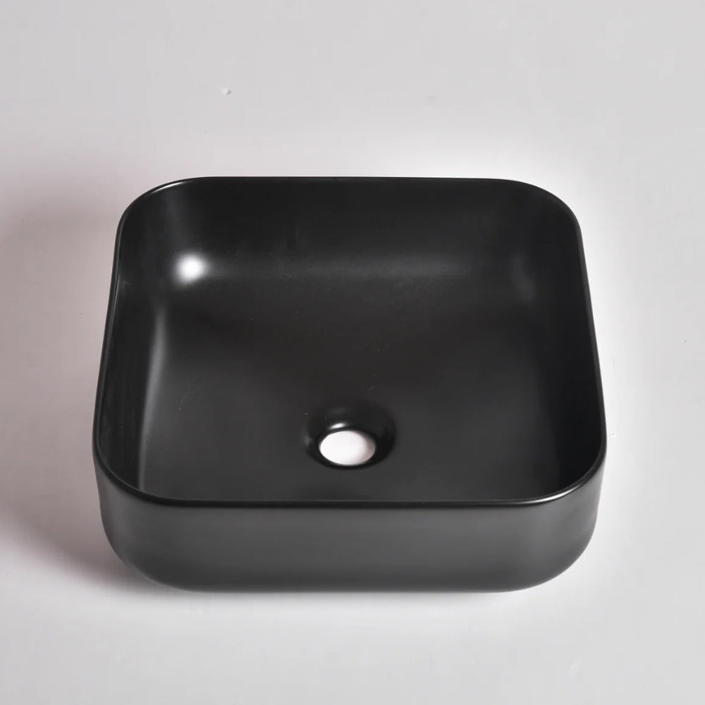 CLAYA SQUARE ABOVE COUNTER BASIN MATTE BLACK 380MM