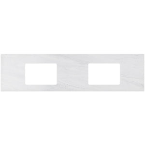 FIENZA CLOUDBURST RECTANGULAR SOLID SURFACE BENCHTOP WITH DOUBLE UNDERMOUNT BASIN HOLES (AVAILABLE IN 1500MM AND 1800MM)