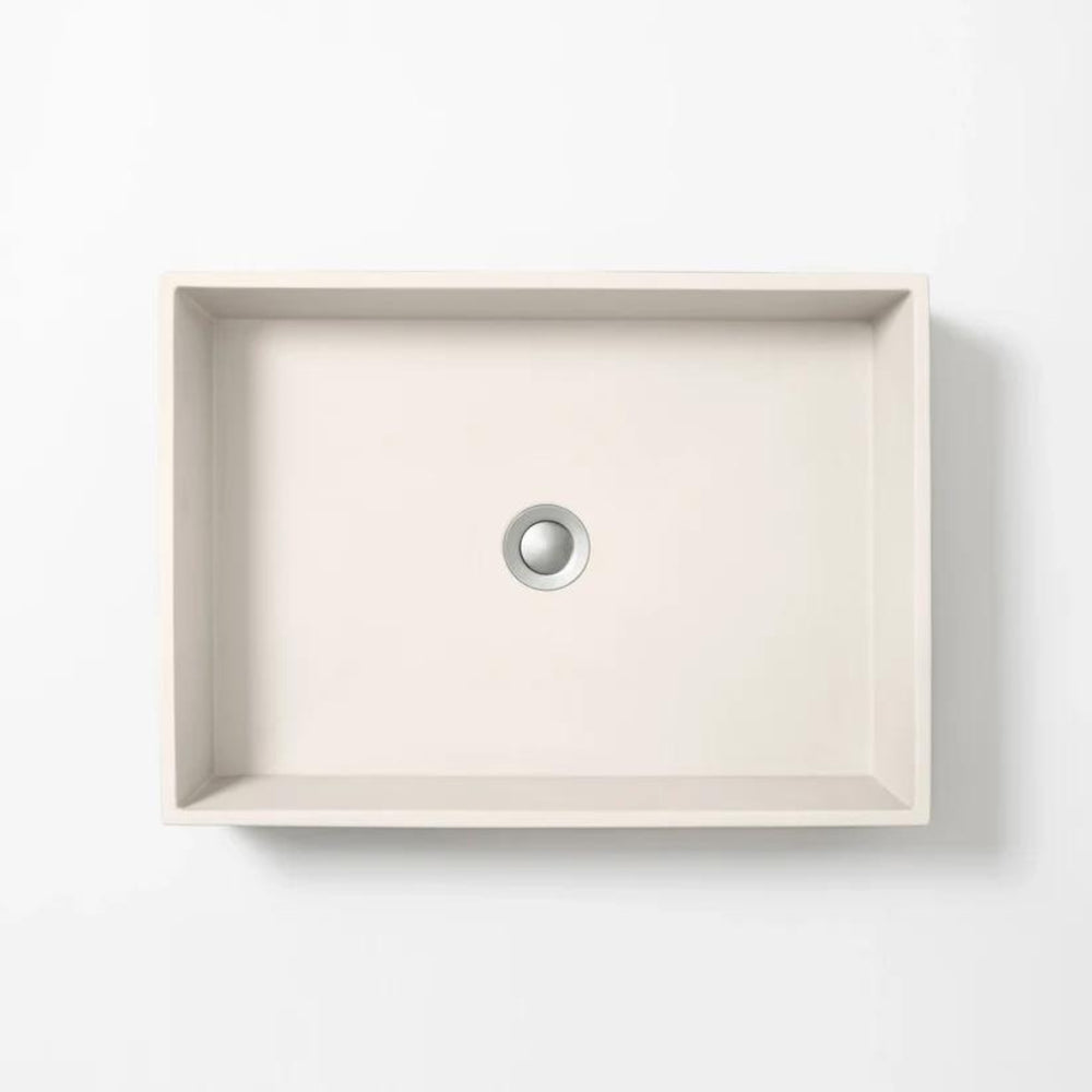 CONCRETE STUDIO BALY LARGE ABOVE COUNTER BASIN RECTANGLE HUSK 510MM