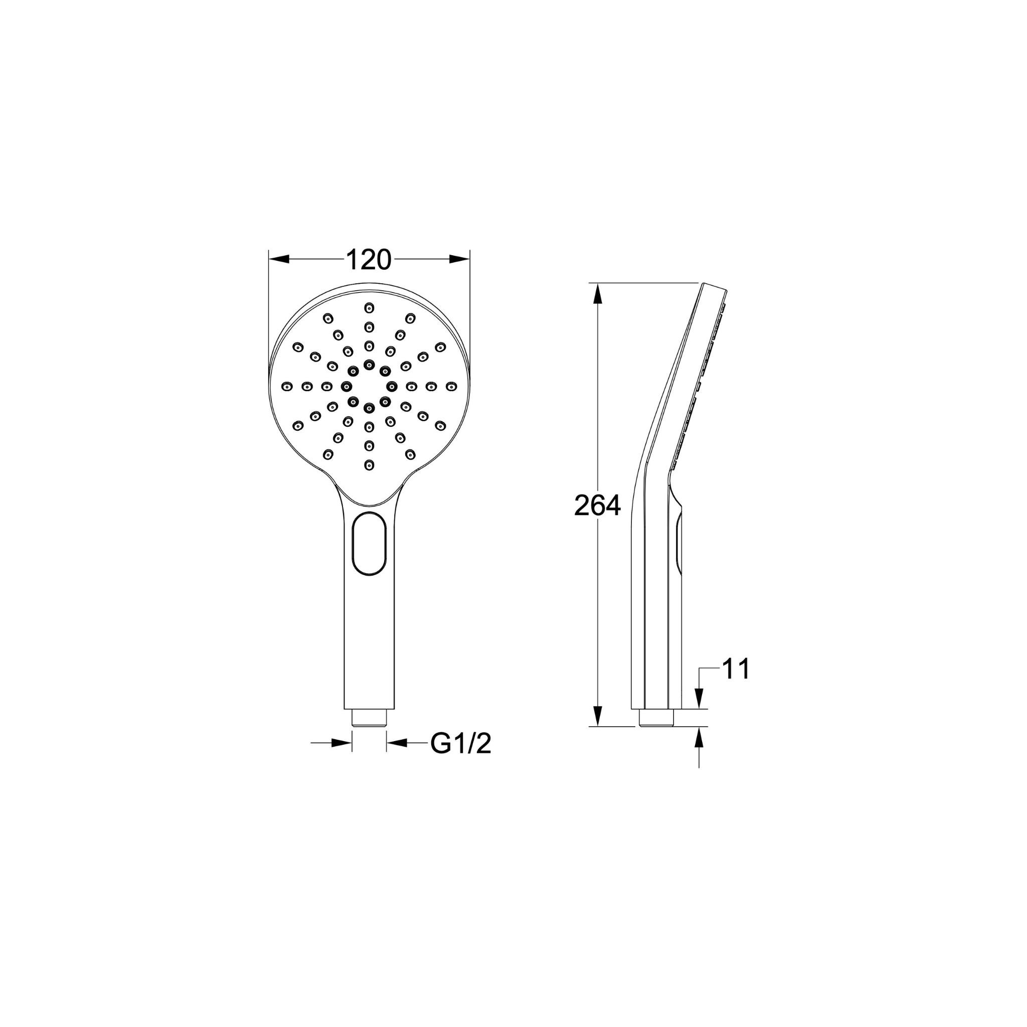 LINSOL SOULJET ECO MULTIFUNCTION HAND SHOWER 120MM BRUSHED BRASS