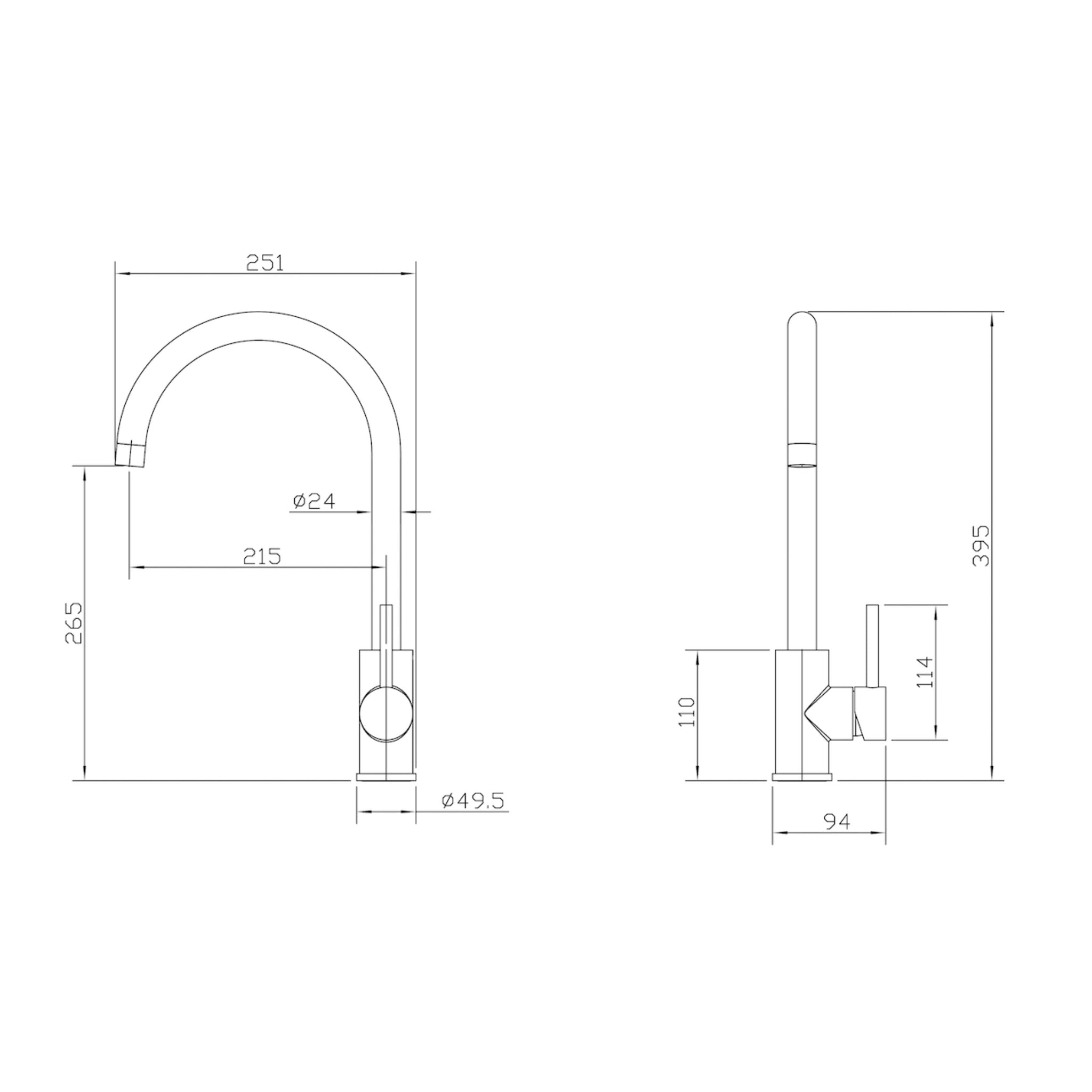 LINSOL LOUIS LEAD FREE SINK MIXER 395 BRUSHED BRASS