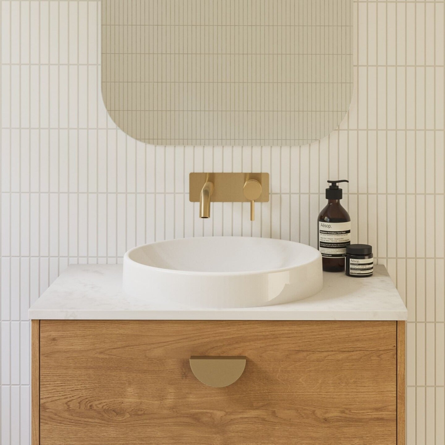 TIMBERLINE CORRIDA ROUND INSET BASIN GLOSS WHITE 430MM