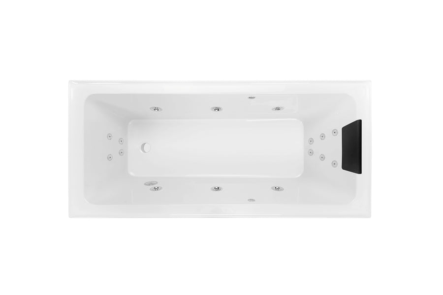 DECINA CORTEZ INSET DOLCE VITA SPA BATH GLOSS WHITE 1670MM WITH 16-JETS