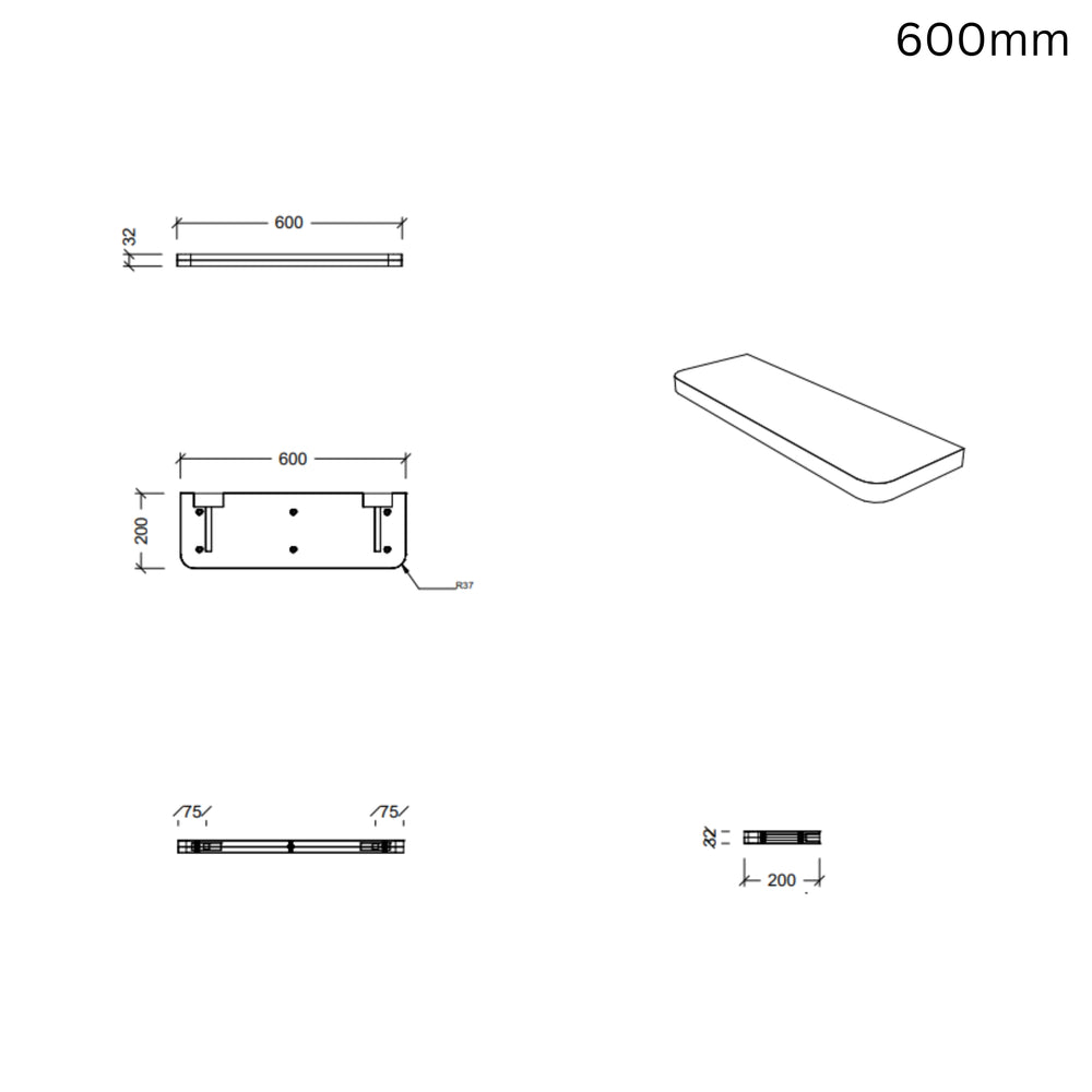 TIMBERLINE CUSTOM CURVED SPLICE SHELVES (ALL SIZING)