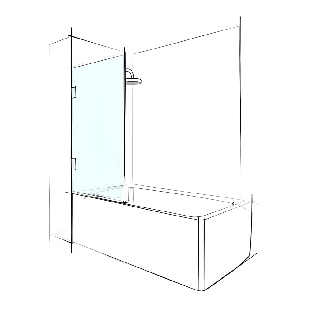 VEROTTI CUSTOM FRAMELESS BATHSCREEN WALL-MOUNTED SWING PANEL