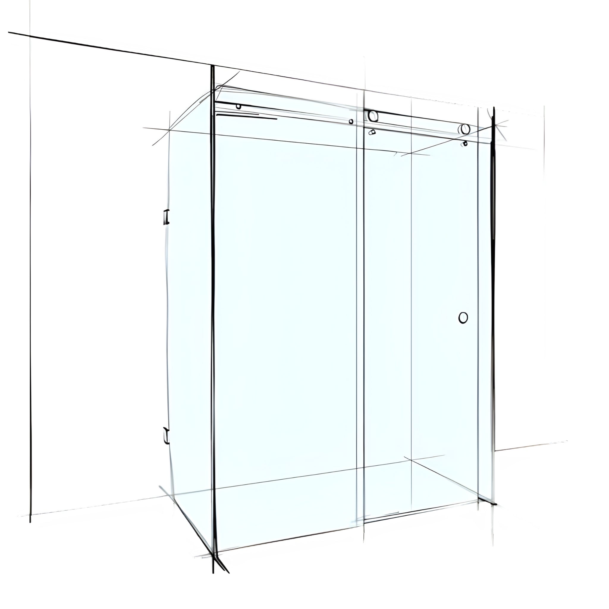 VEROTTI CUSTOM FRAMELESS SLIDING SHOWER SCREEN U-SHAPE SET-IN 1200MM