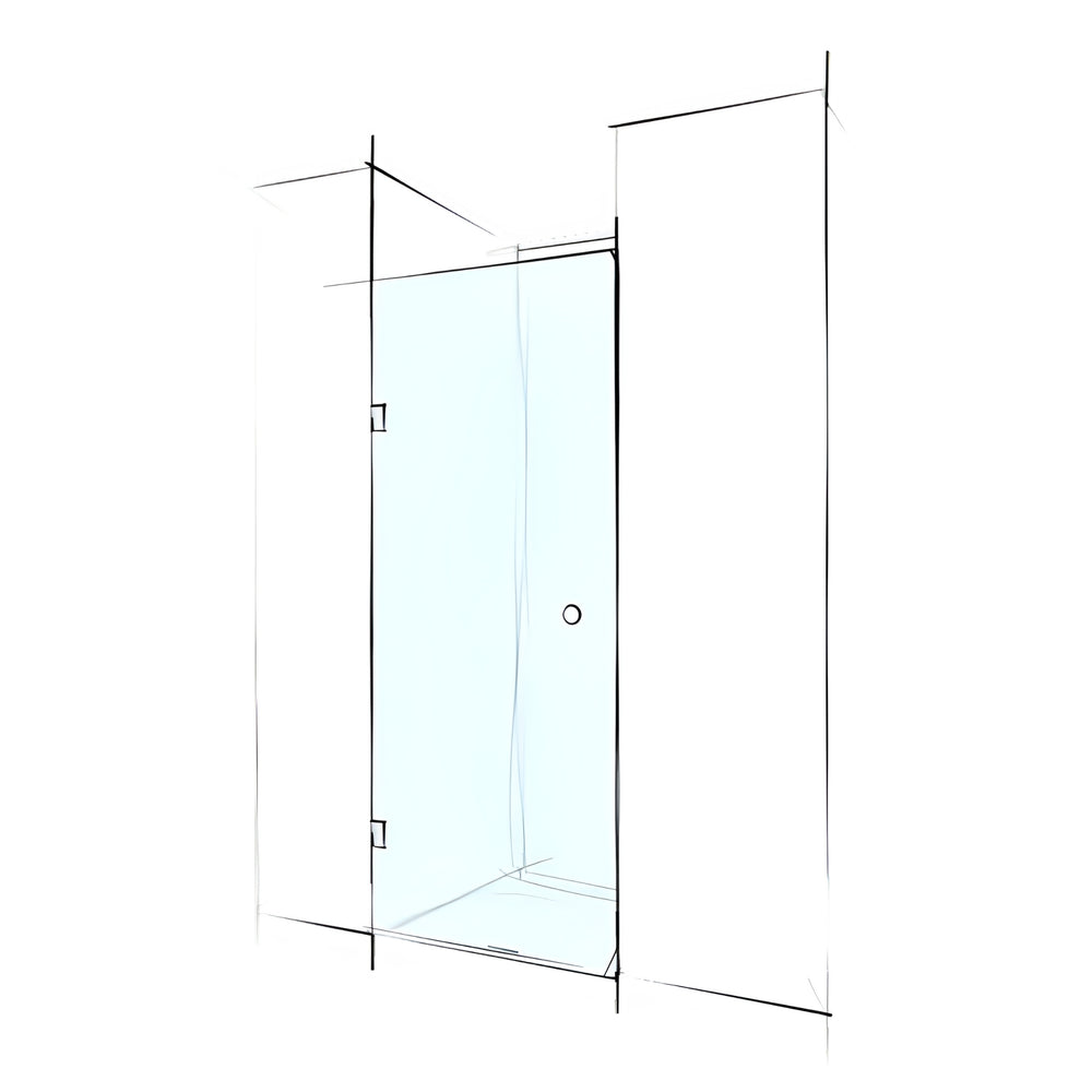 VEROTTI CUSTOM FRAMELESS SHOWER SCREEN WALL-TO-WALL WITH SWING DOOR 800MM