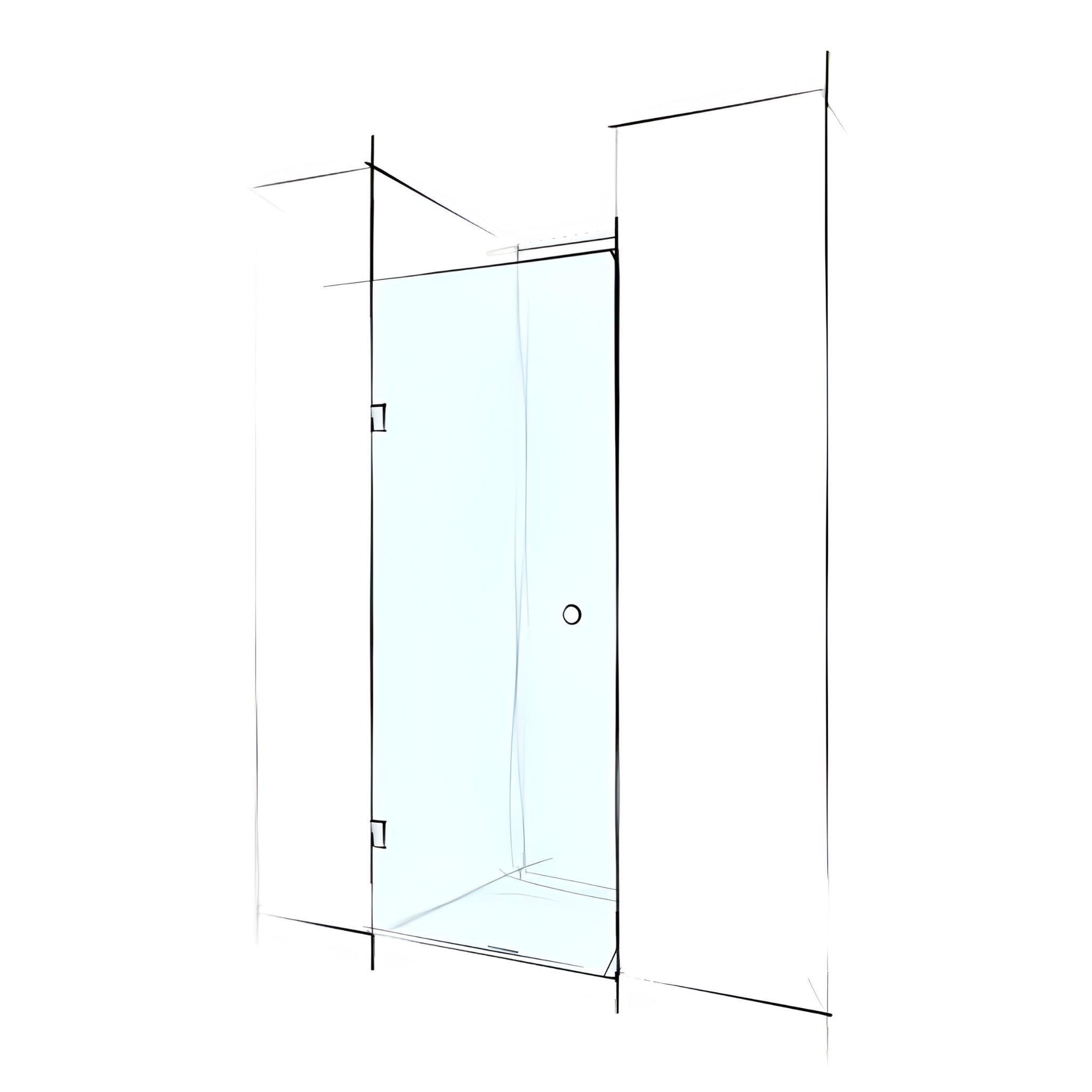 VEROTTI CUSTOM FRAMELESS SHOWER SCREEN WALL-TO-WALL WITH SWING DOOR 800MM