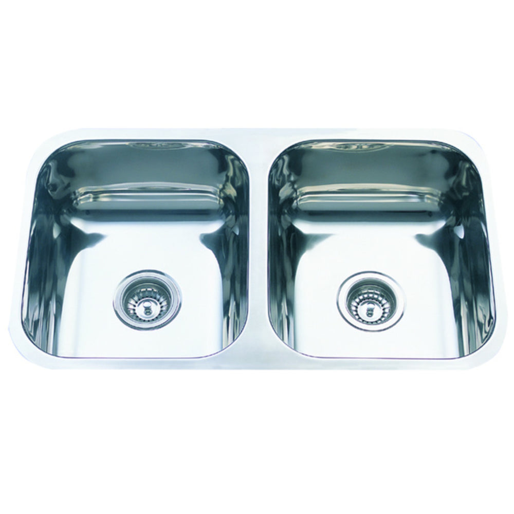 IKON CORA DOUBLE BOWL UNDERMOUNT SINK STAINLESS STEEL 780MM