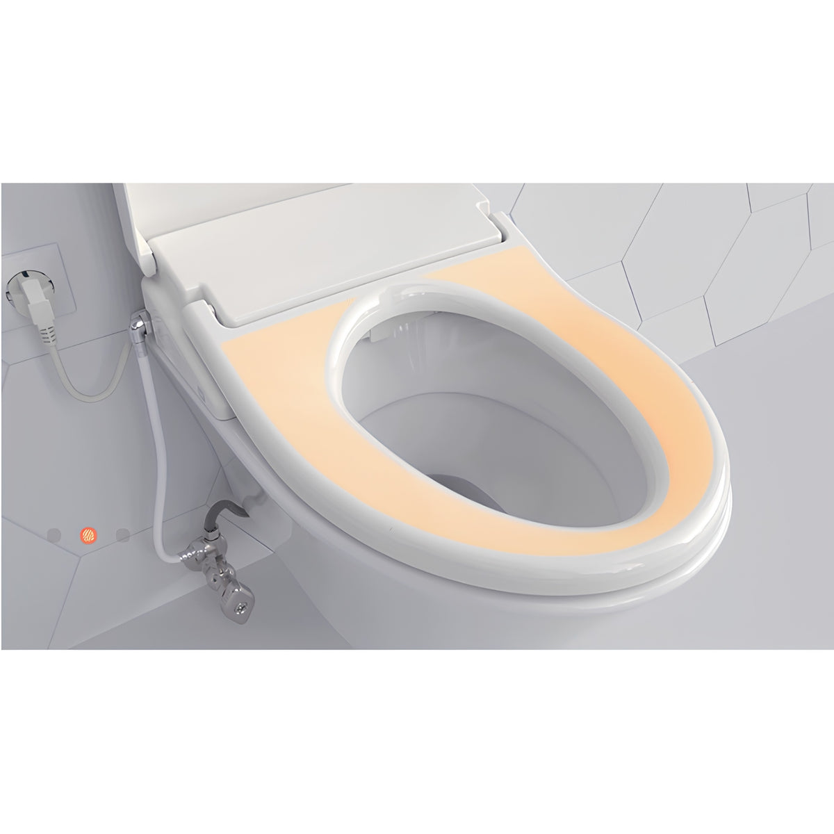 DAELIM ULTRA SLIM SMART BIDET SEAT WITH SIDE CONTROL ELONGATED GLOSS WHITE