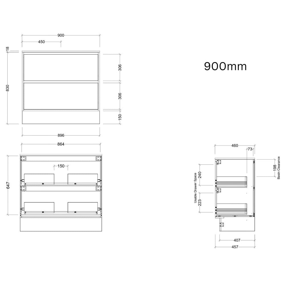 TIMBERLINE DELAWARE CUSTOM FLOOR STANDING VANITY (ALL SIZING)