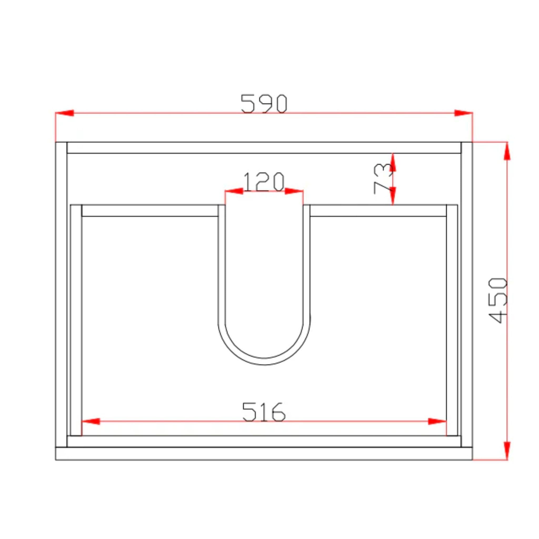 POSEIDON QUBIST DARK GREY 600MM FLOOR STANDING VANITY