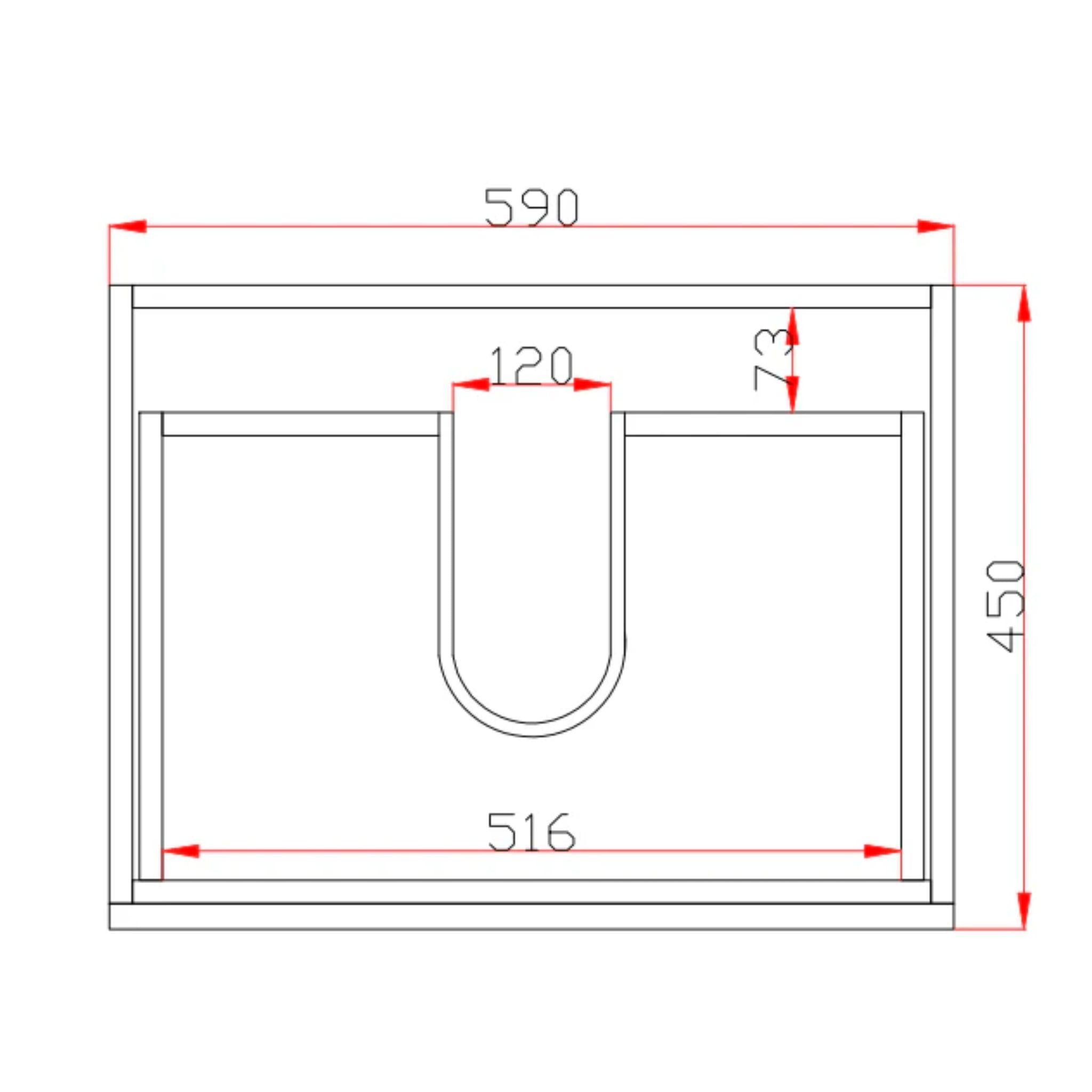 POSEIDON QUBIST DARK GREY 600MM FREE STANDING VANITY