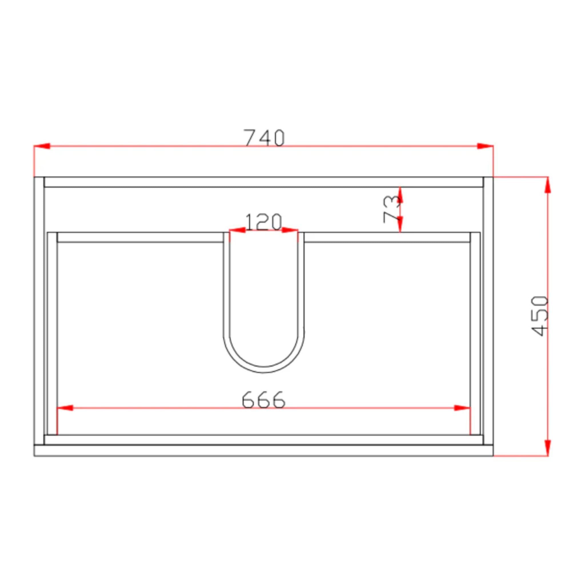 POSEIDON QUBIST DARK GREY 750MM FREE STANDING VANITY