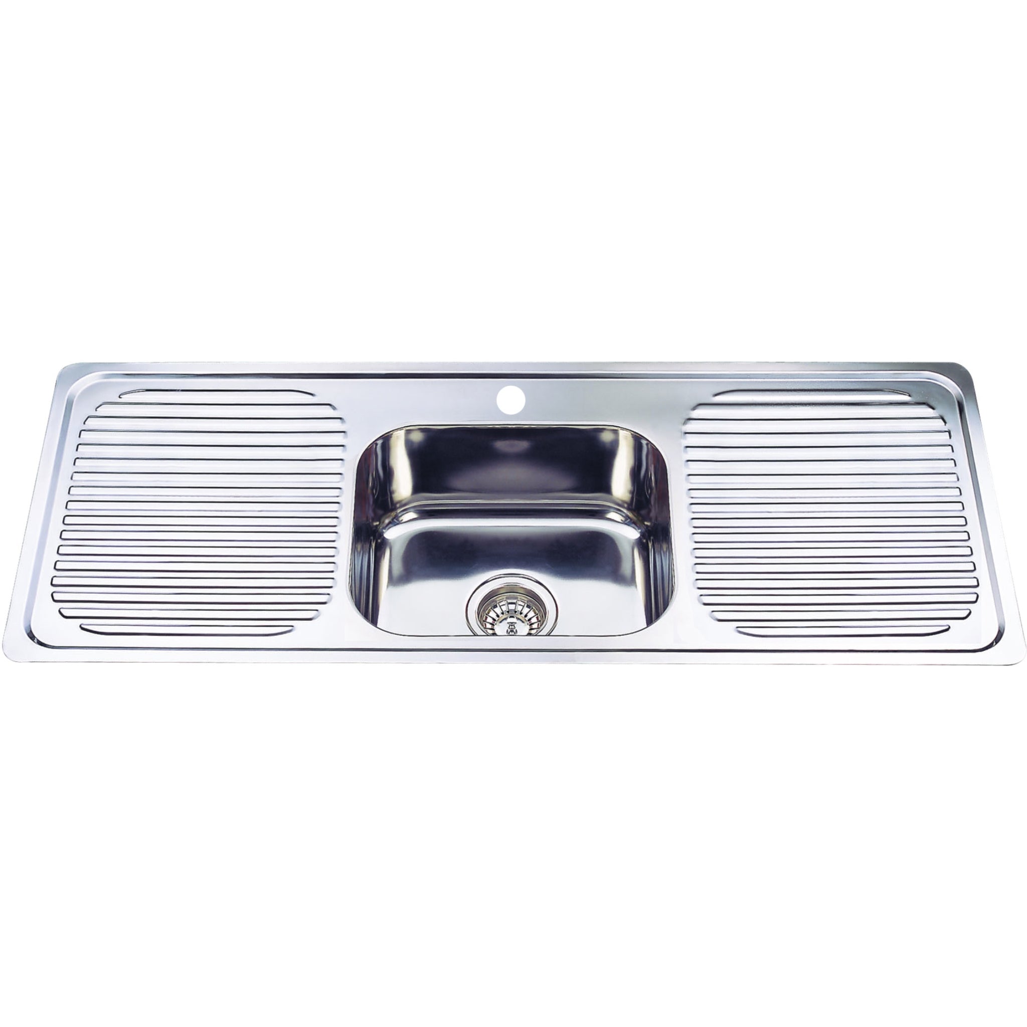 IKON SINGLE BOWL DOUBLE DRAINER SINK STAINLESS STEEL 1180MM