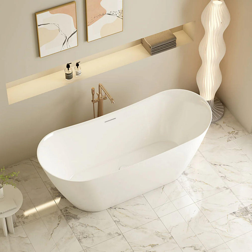 MERCIO DISNEY ULTRA THIN FREESTANDING BATHTUB GLOSS WHITE 1500MM