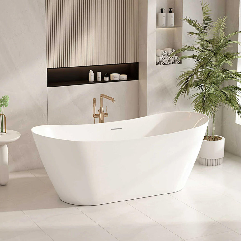 MERCIO DISNEY ULTRA THIN FREESTANDING BATHTUB GLOSS WHITE 1500MM