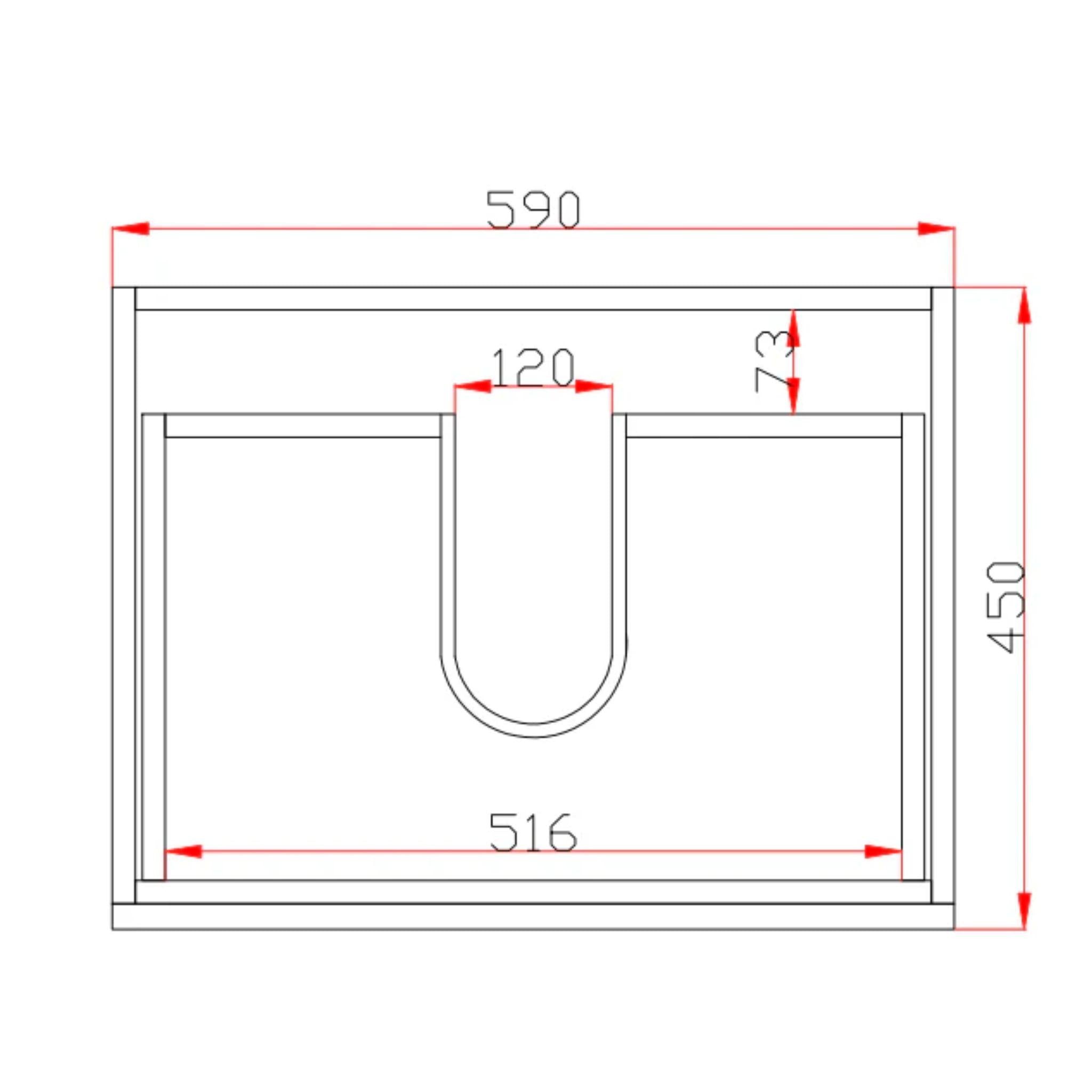 POSEIDON QUBIST DARK OAK 600MM FLOOR STANDING VANITY