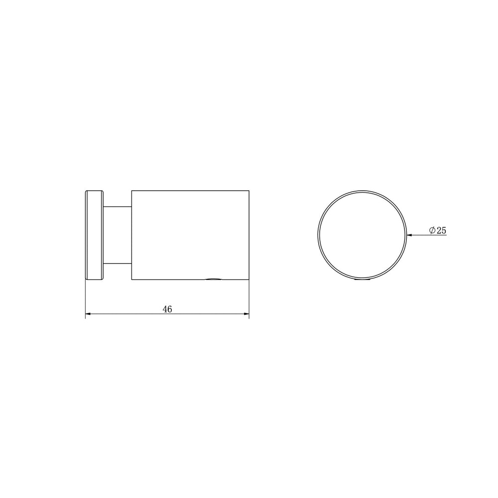 Linsol Dotti Single Robe Hook - Line Drawing