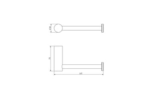 Linsol Dotti Toilet Roll Holder 147mm - Line Drawing
