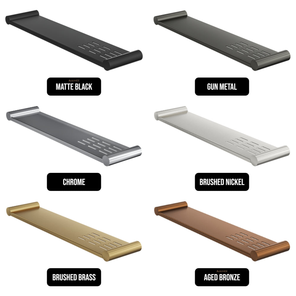 LINSOL DOTTI METAL SHELF WITH SOAP DISH 450MM CHROME
