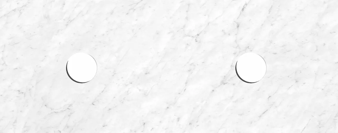 OTTI NATURAL CARRARA WHITE ABOVE COUNTER DOUBLE VANITY MARBLE STONE TOP (AVAILABLE IN 1200MM, 1500MM AND 1800MM)