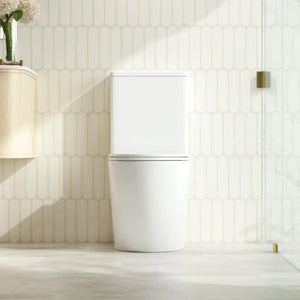 MERCIO DIANA QUIET RIMLESS AND TORNADO FLUSH BACK TO WALL TOILET SUITE GLOSS WHITE